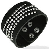 Armband i l�derimitation "Black"