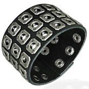 L�derarmband "Stinger" Svart