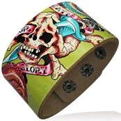 Design "Skalle" l�derarmband.