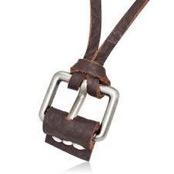 L�der Halsband med metallsp�nne.