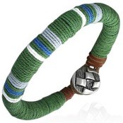 "Armband" Bomull och l�der.