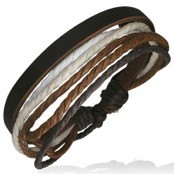 Bomull / l�der armband.