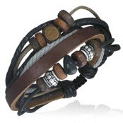 "Bomull/l�der" modearmband