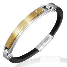 Stilrena armband i rostfritt st�l guldpl�terad.