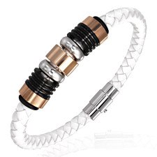 Armband l�derboloflet och bes�ttningar st�l.