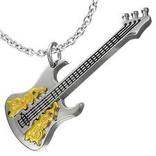 Guitar rostfritt St�l og guldpl�terad.