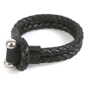 L�der Armband boloflet och st�l l�s.