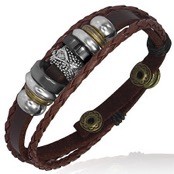"Argon" L�der Armband i fett modedesign..