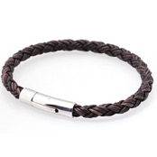 6mm armband 12tr�det l�der.
