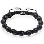 Pearl armband med svarta fasetterade agat p�rlor.