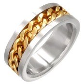 Herring i Rostfritt st�l (316L) "Gold plated"