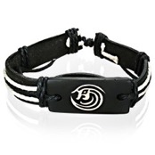 L�derarmband indian desgin "Svart