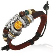 Fashion l�derarmband "Yellow stone"