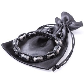 L�derarmband och sten p�rlor "MOZ"