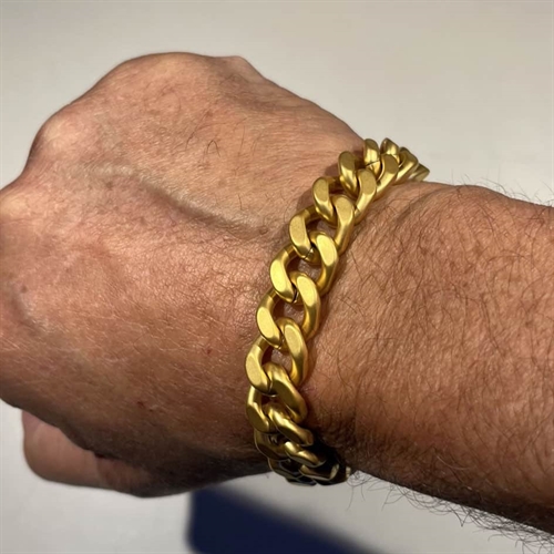 Matt gyllene square armband i rostfritt stål / 1,2 cm