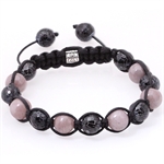 L�der Armband med 12mm p�rlor "Tiger by MOZ"