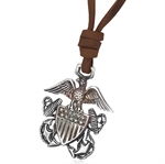 L�der Smycken med fantastisk metall h�nge "Eagle"
