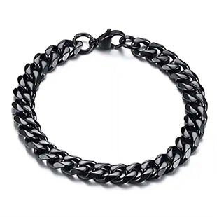 Cuban Chain Herrarmband i Blackcoated Rostfritt Stål – 7 mm