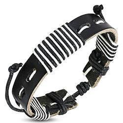 Läderarmband "Black/White"