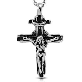Kors med kvinna i rostfritt stål