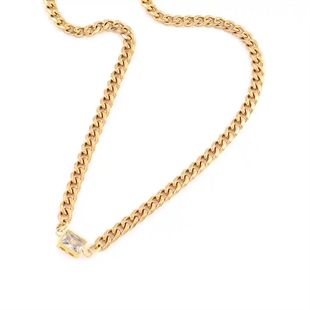 guldpläterat halsband för män