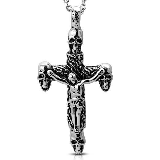 bäst billig bästsäljande köp billigt Halsband i stål som stort kors med Jesus i rostfritt stål bäst billig bästsäljande köp billigt Halsband i stål som stort kors med Jesus i rostfritt stål