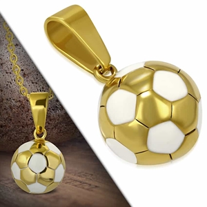 Halsband "Golden Football" Rostfritt stål. 