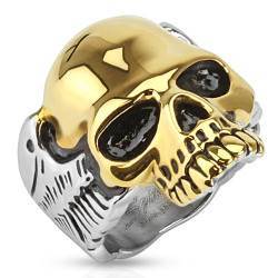 Skull Ring med guldpläterade skallen 