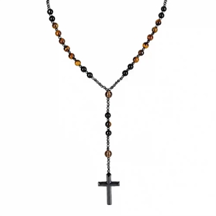 San Luca Nero / Rosenkrans med tigereye pärlor