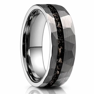 Aurelio – 8 mm matt tungstenring med mörk inlay