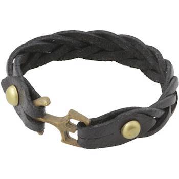 Läder flätat armband.