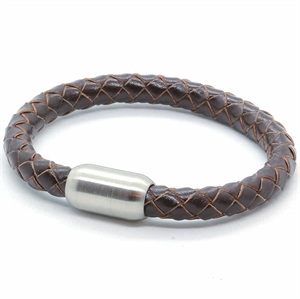 Mörkbrunt läderarmband "Ko"