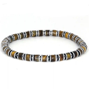 Tigereye och hematit armband 8mm