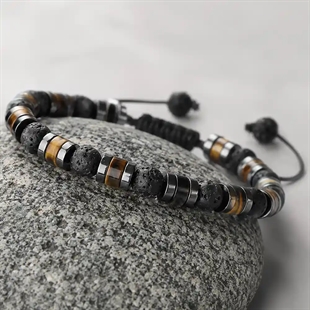 Nordic Stone Armband – Lava & Tiger Eye