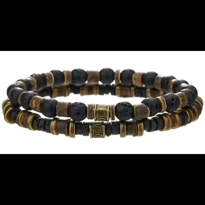 Lava Spirit – Herrarmband i lava- och naturstenar 6mm