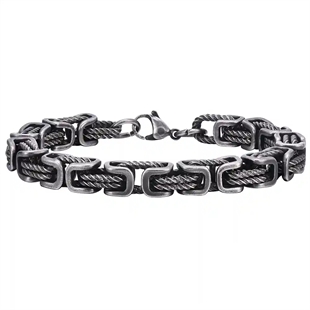 Oxiderat Stålarmband för Män - 8 mm