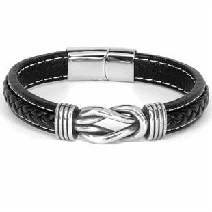 Svart konstigt läderarmband