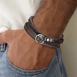 T7 - läderarmband brun.