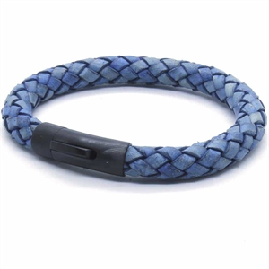 "Blue Strato" Läderarmband .