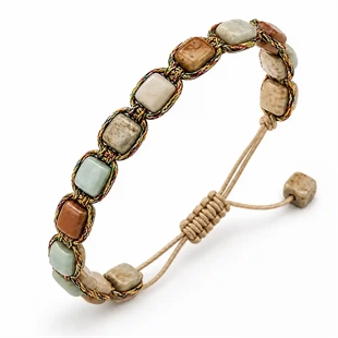 Boheme Nude Straight–Herrarmband med Natursten