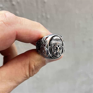 Buddha mens ring i rostfritt stål