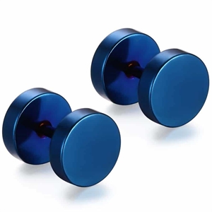 Blå örhänge i rostfritt stål