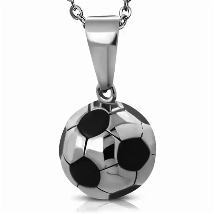 Halsband "Red Football" Rostfritt stål. 