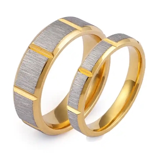 Aurelius – Förgylld stålring med matt yta