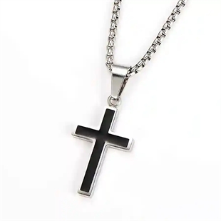 Nordic Faith – Korshalsband i blankt stål