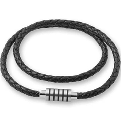 Läder Halsband i 6 mm och stål lås 