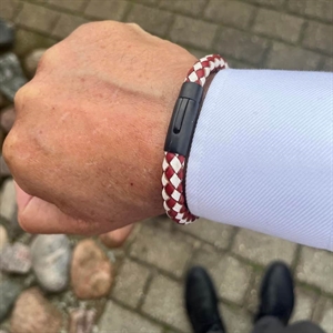 Läderarmband "Röd / vit"