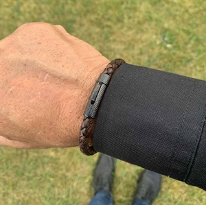 Elian läderarmband LUX Svart i Brun