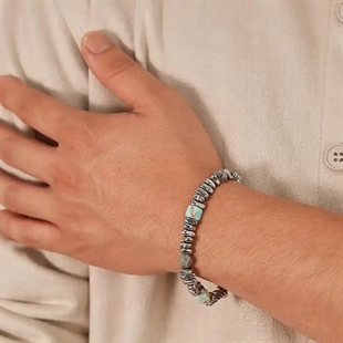 Tarz-armband med hematit och natur