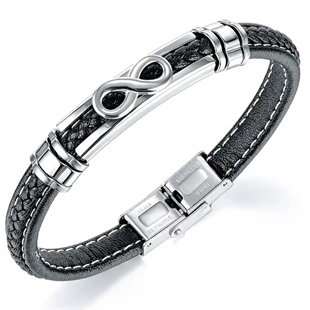 Infanti armband i fiberläder och stål.